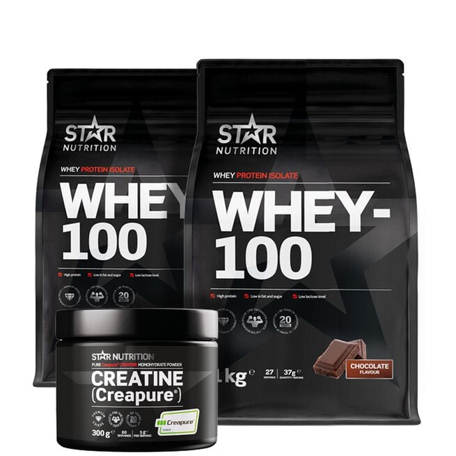 2 x Whey-100 Vassleprotein + Kreatin Creapure® från 2 x Whey – pulver