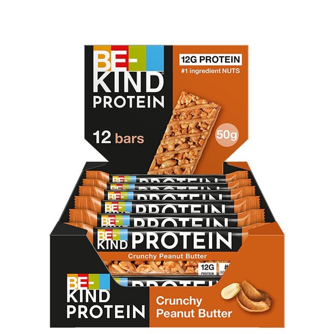 12 x Protein Bar 50 g Crunchy Jordnötssmör från Be-kind – bar