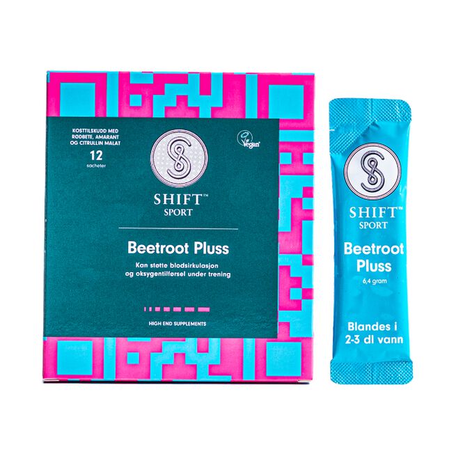 Beetroot Pluss sachet 12 st från SHIFT SPORT – pulver