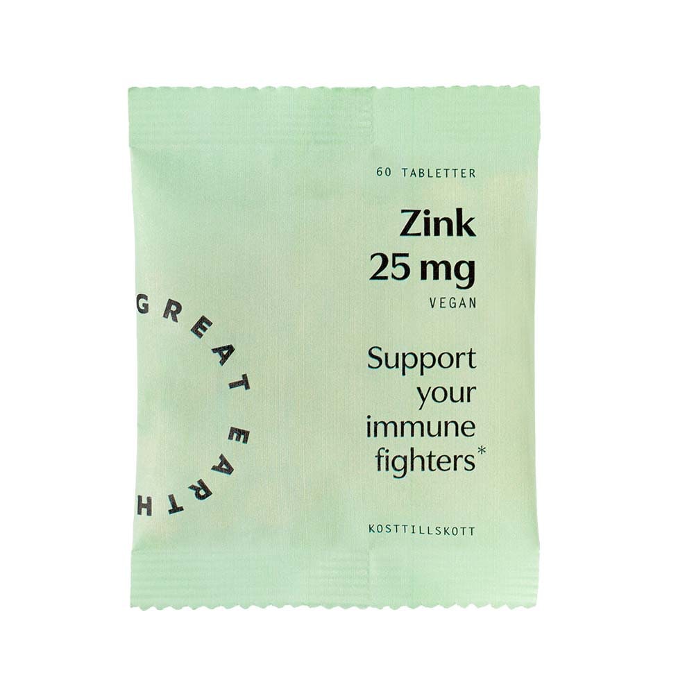Zink 25 mg 60 tabletter refill från Great Earth – tabletter