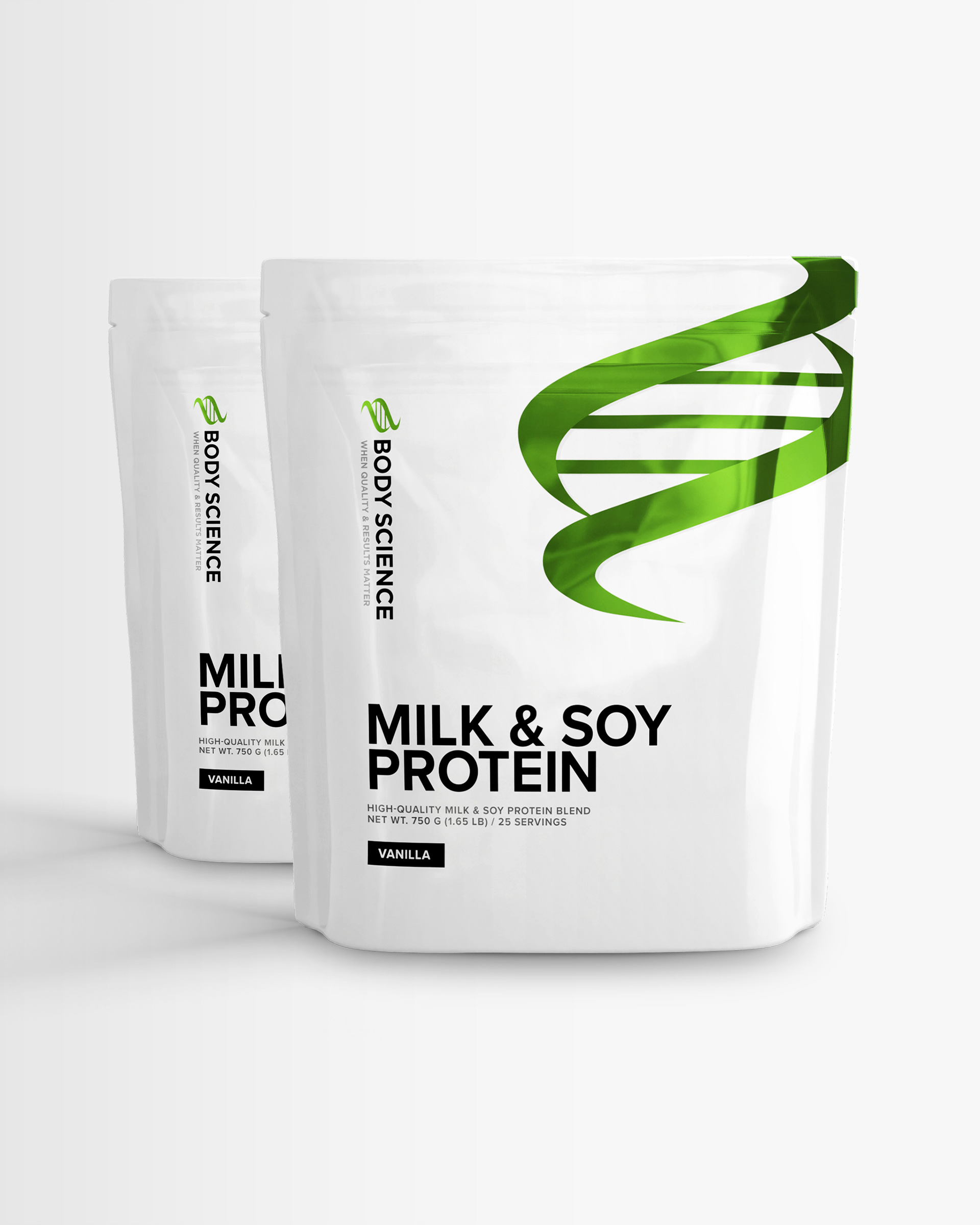 2 st Milk & Soy Protein från Body Science – pulver