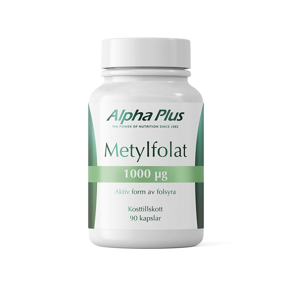 Alpha Plus Metylfolat 1000 µg 90 kapslar från Alpha Plus – kapslar