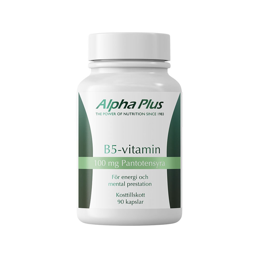 B5-vitamin 90 kapslar från Alpha Plus – kapslar