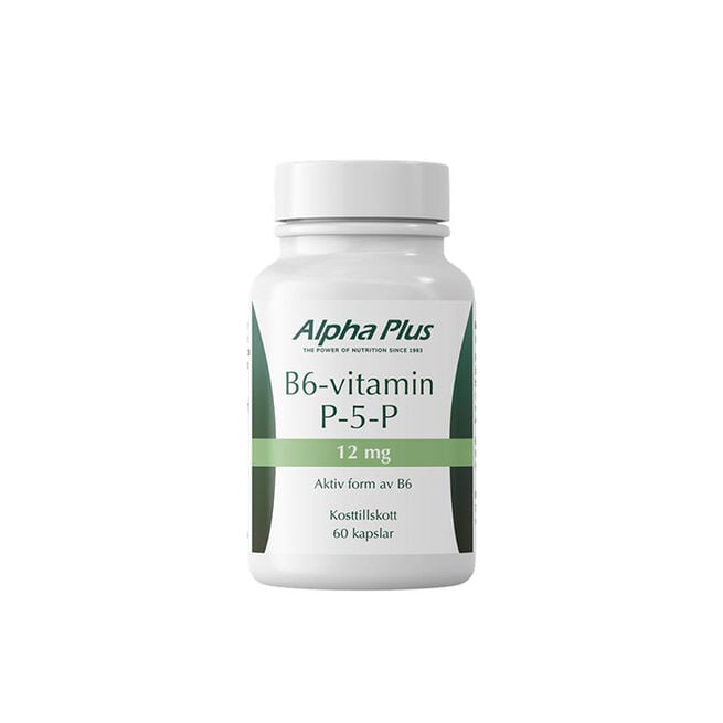 B6-vitamin P-5-P 12mg 60 kap från Alpha Plus – kapslar