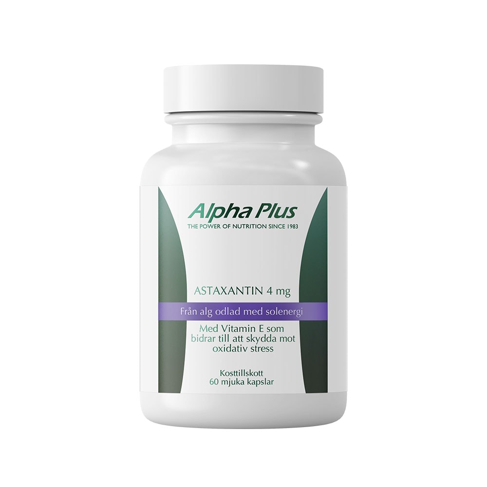 Astaxantin 4mg 60 kapslar från Alpha Plus – kapslar