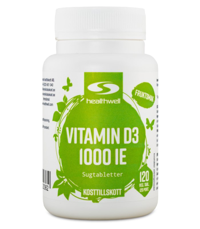 Healthwell Vitamin D3 1000 IE Sugtabletter från Healthwell – tabletter