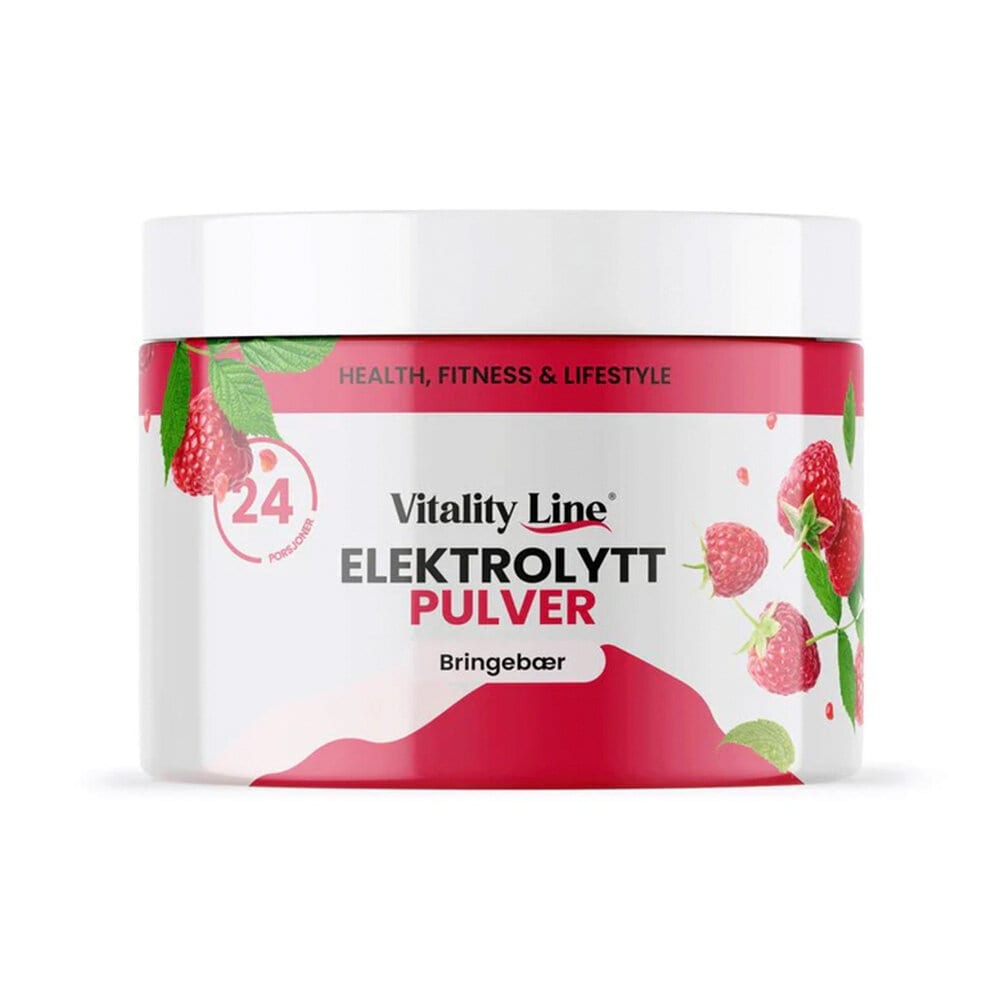 Elektrolytpulver Hallon 120g från Vitality Line – pulver
