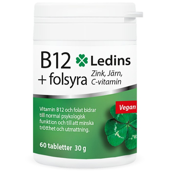 Ledins B12 + Folsyra 60 tabletter från Ledins – tabletter