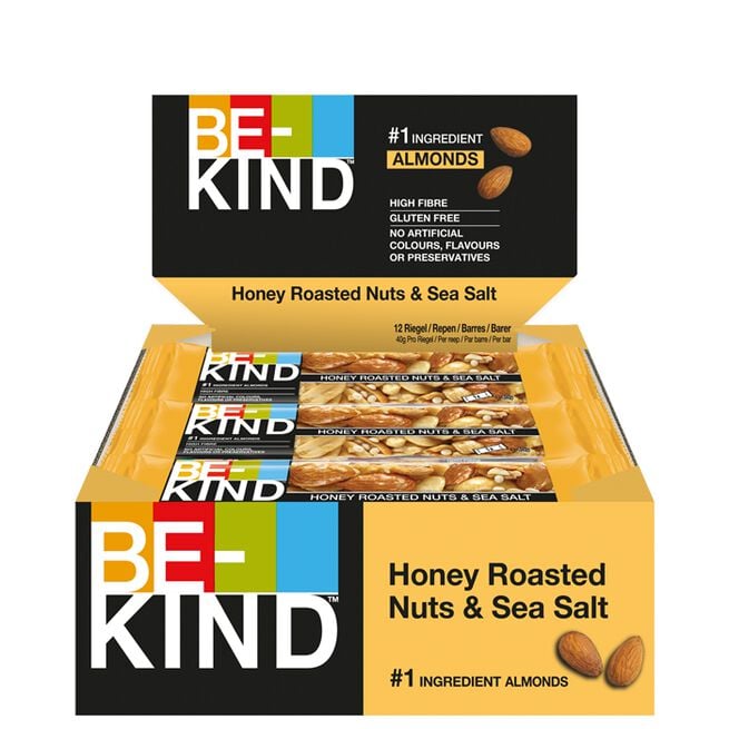 12 x Core Bar 40 g Honungsrostade Nötter & Havssalt från Be-kind – bar