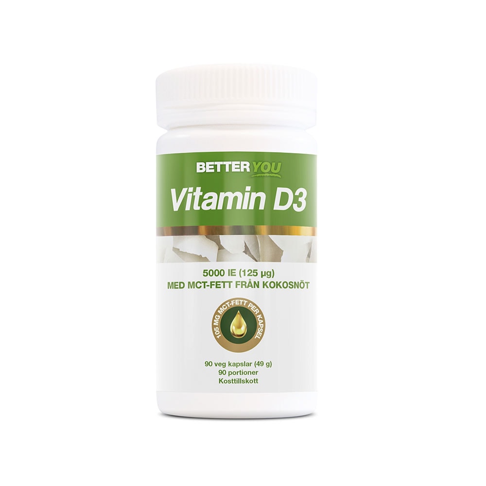 Vitamin D3 5000IE + MCT 90 kapslar från Better You – kapslar