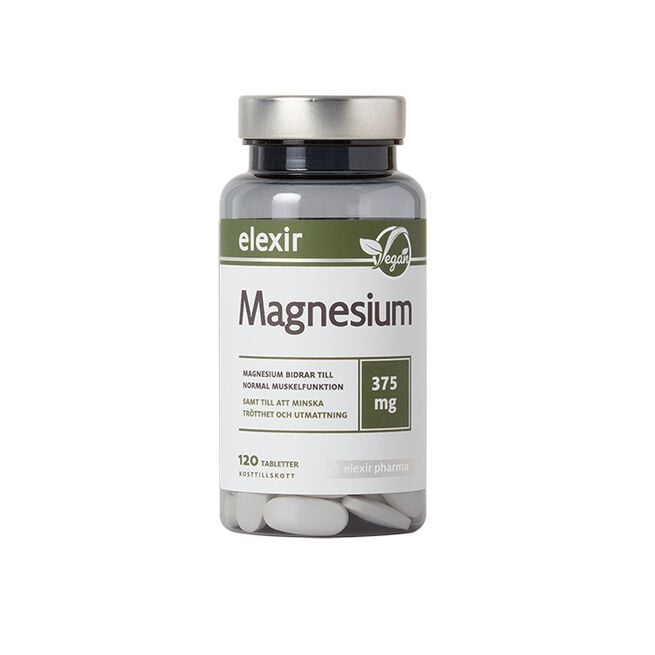 Magnesium 375 mg 120 tabletter från Elexir Pharma – tabletter