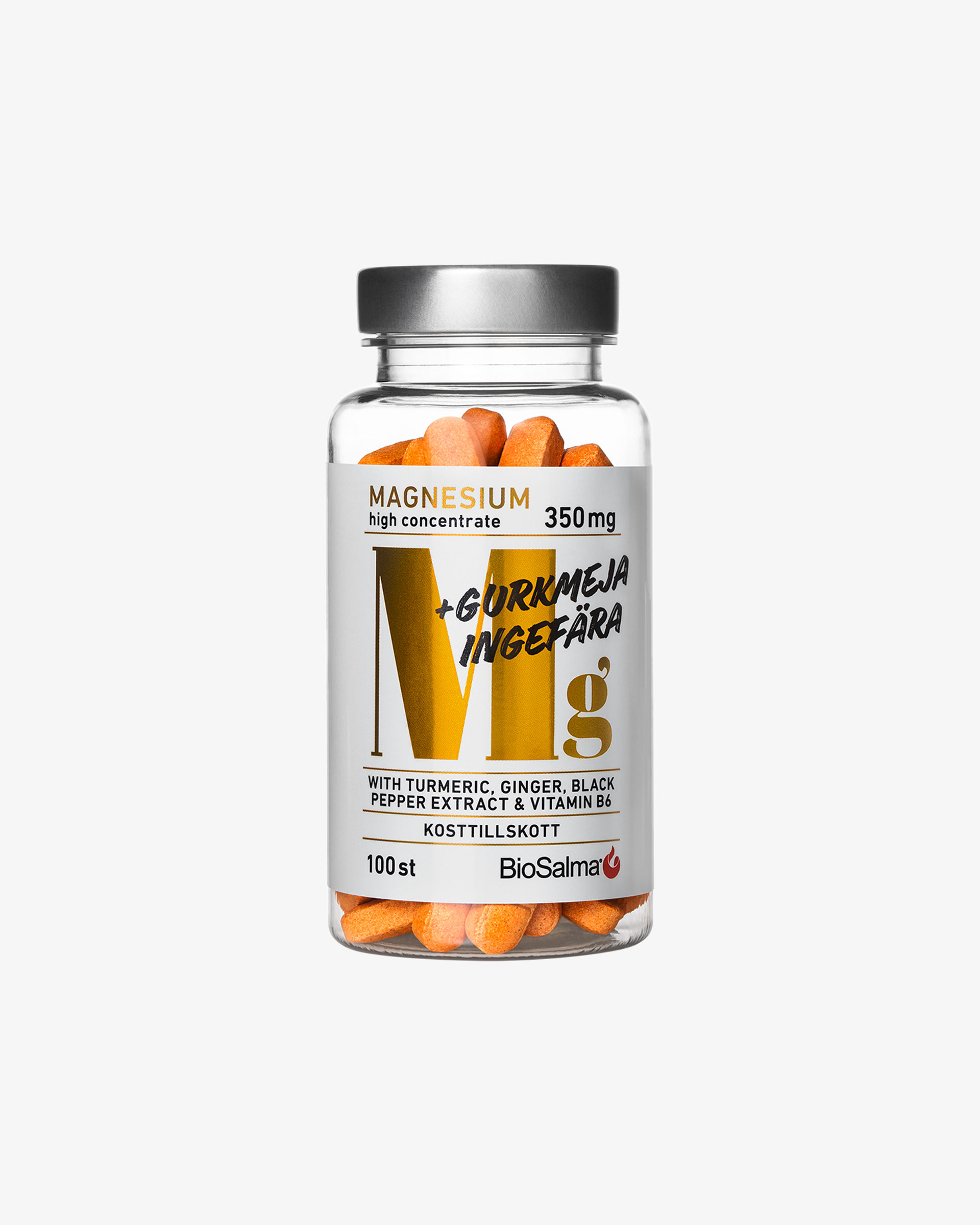 Magnesium 350mg + Gurkmeja Ingefära från BioSalma – kapslar